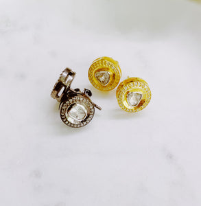 Polkie Diamond Round Earrings