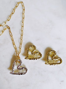 Twisted Ribbon Heart Necklace