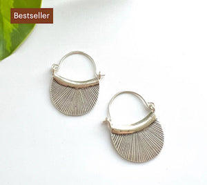 Silver Etched Hill Tribe Earrings